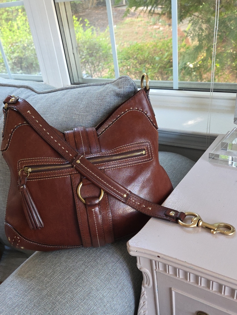 COACH 2006 Mahogany/ Whiskey Hamptons Hobo Shoulder Bag #10554 - Picture 4 of 13
